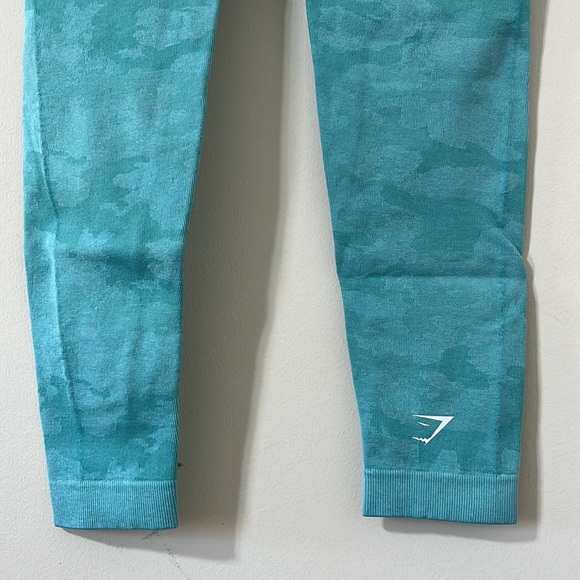 Gymshark Adapt Camo Seamless Full Length Butt Scrunch Aqua Leggings Size Medium - Picture 9 of 10